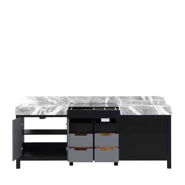Black Double Sink Bathroom Vanity drawers Black Double Sink Bathroom Vanity drawers