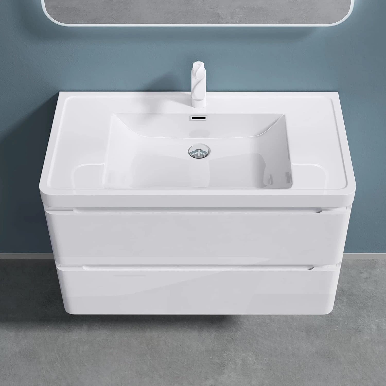 white basin with Cabinet Wall Mounted white basin with Cabinet Wall Mounted