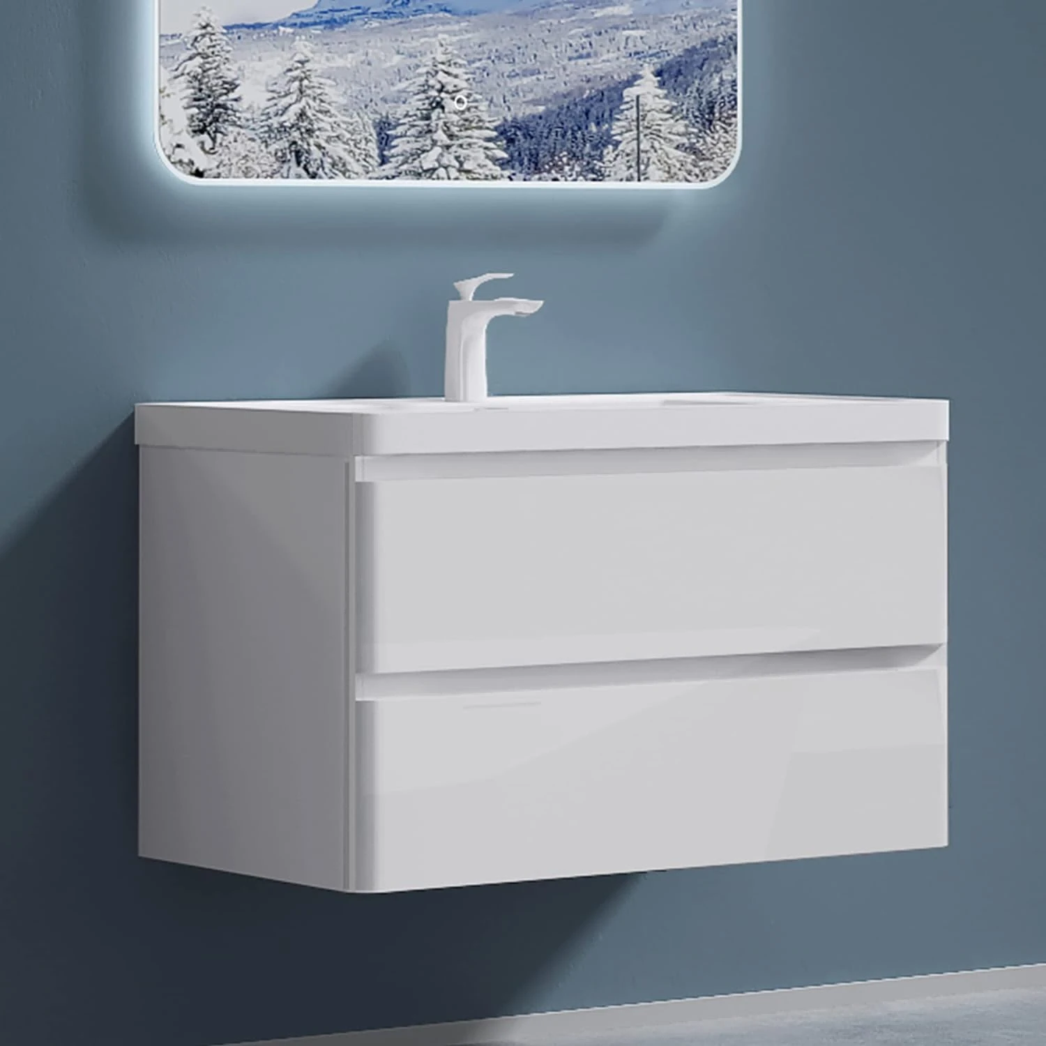 Vanity Unit with Cabinet Wall Mounted Vanity Unit with Cabinet Wall Mounted