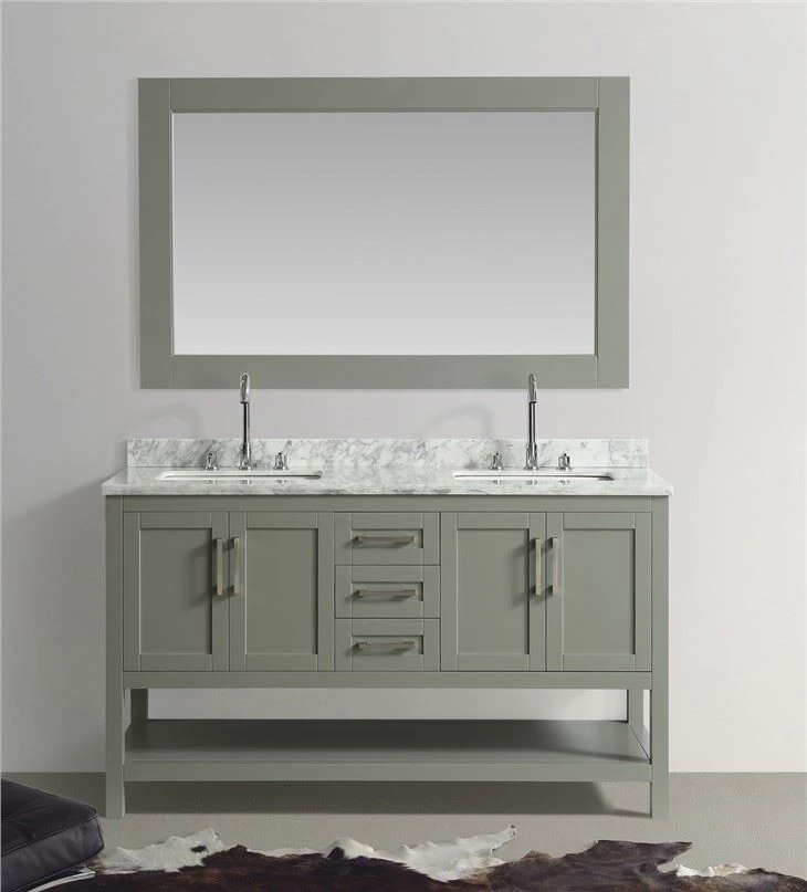 Double Under Sink Simple Modern Solid Wood Bathroom Cabinet