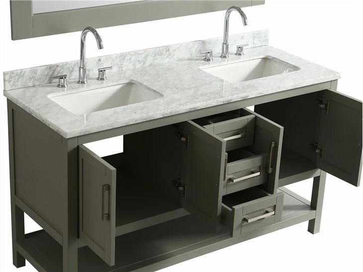 Double Under Sink Simple Modern Solid Wood Bathroom Cabinet