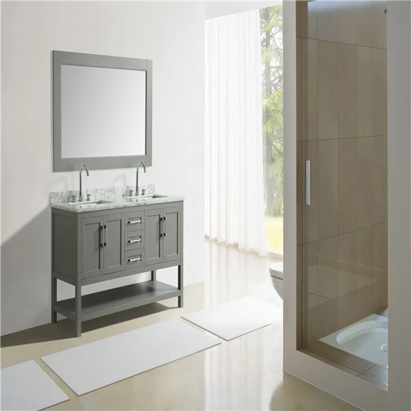 Meuble de rangement de salle de bain américain en bois massif
