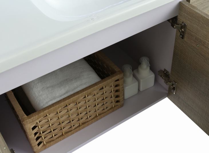 Melamine Ceramic Bathroom Cabinet With LED Mirror