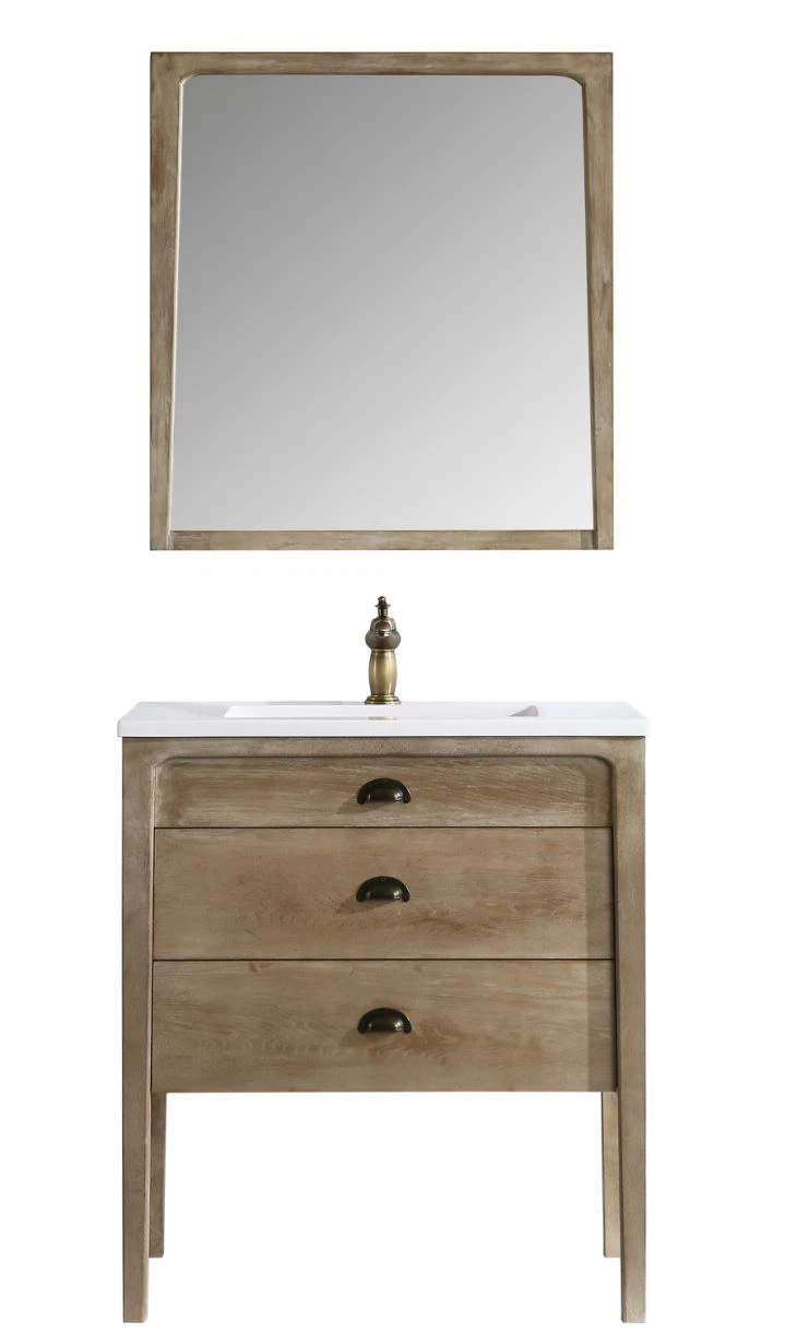 Simple Antique Wooden Bathroom Cabinet