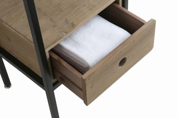 Small Size Distressed Solid Wood Bathroom Cabinet With Mirror Vanity