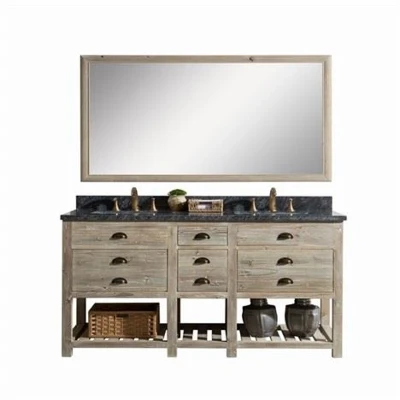 Meuble de salle de bain en bois antique
