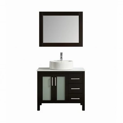 Armoire moderne simple de salle de bains en bois massif de porcelaine