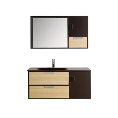 Meubles de salle de bain modernes en mélamine à grain de bois