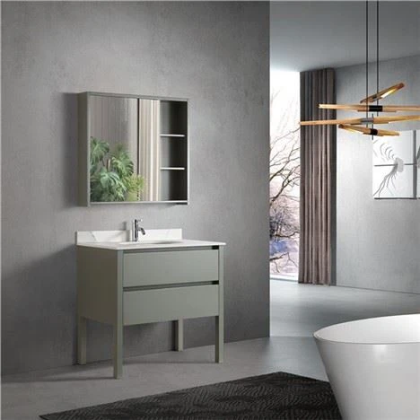 Armoire de salle de bain de comptoir frittée en bois massif de chêne