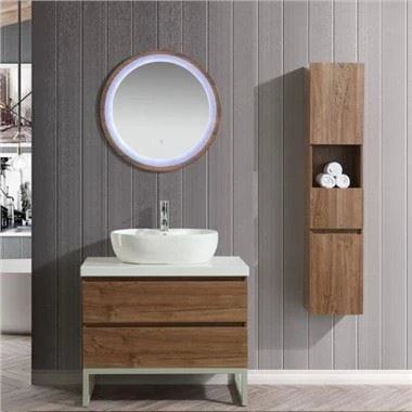 Armoire de salle de bain en mélamine miroir à LED