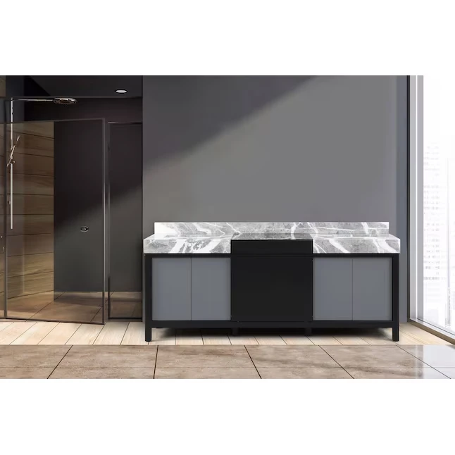 Black Double Sink Bathroom cabinet
