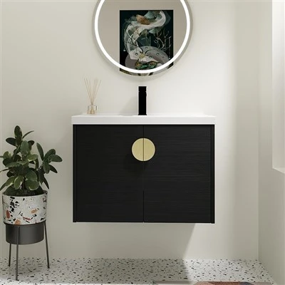 Vanité de salle de bain flottante 28" avec lavabo