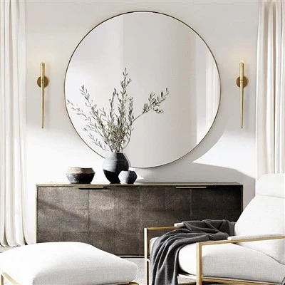 Miroir rond en nickel brossé