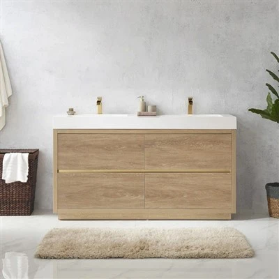 Meuble-lavabo double autoportant 59,8 po
