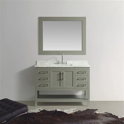 Meuble-lavabo de salle de bain vert atmosphérique