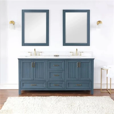 Vanité de salle de bain en bleu classique