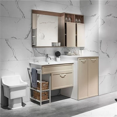 Meuble de salle de bain en PVC beige