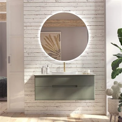 Meuble de salle de bain vert légèreté