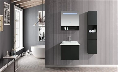 Armoire de salle de bain moderne sans peinture noire