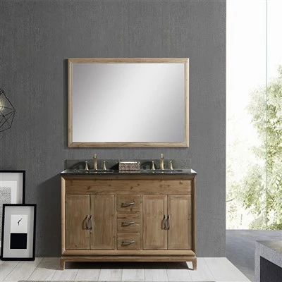 Vanité de salle de bain rustique en bois massif