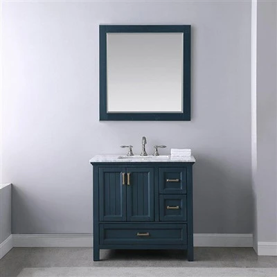 Vanité de salle de bain bleue classique simple