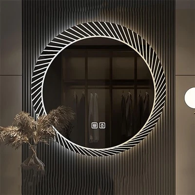 Miroir de salle de bain rond étanche à LED