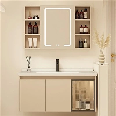 Vanité de salle de bain moderne murale blanche