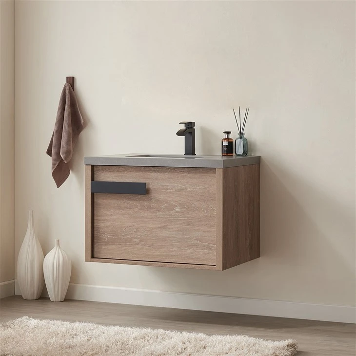 Wall-Mounted Single Bathroom Vanity With PVC Film