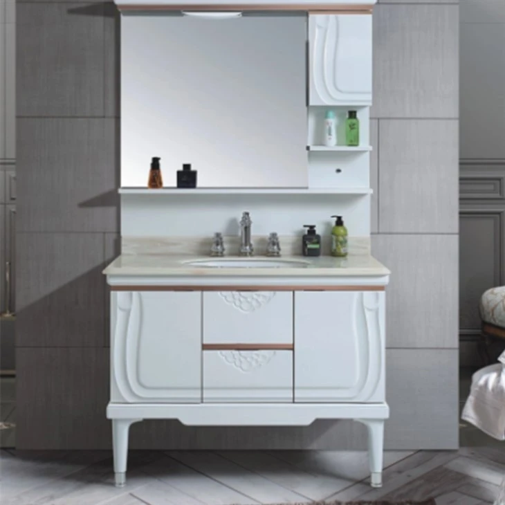 Meuble de salle de bain en PVC blanc