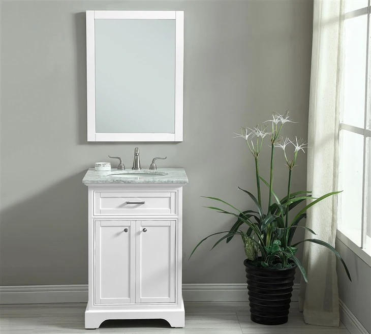 Vanité debout de salle de bains de plancher de laque moderne avec le miroir et le bassin