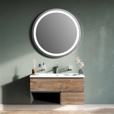 Vanité de salle de bain murale moderne avec lavabo